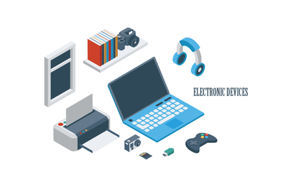 立體電子辦公產品矢量素材 數字化時代的設計基石